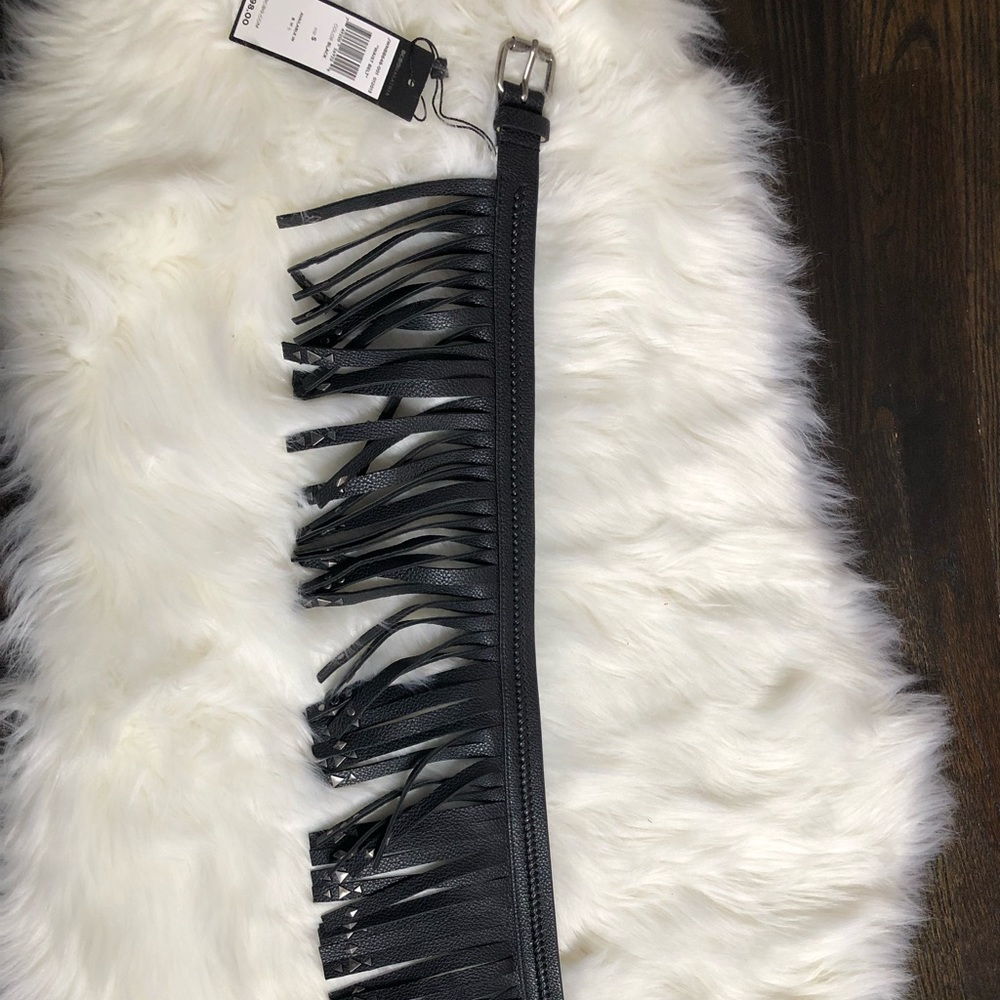 BCBG MAXAZRIA black fringe belt